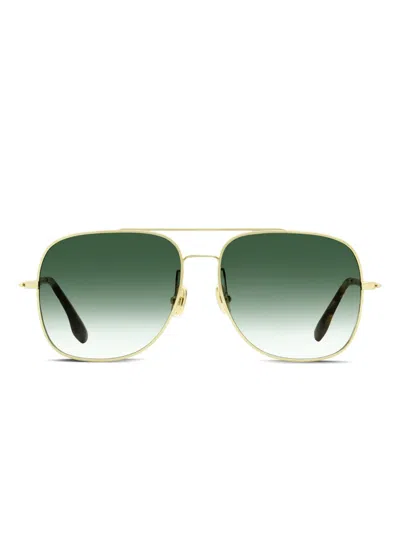 Victoria Beckham Square-frame Sunglasses In Gold