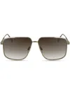 Victoria Beckham Square-frame Sunglasses In Gold