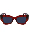 Victoria Beckham Square-frame Sunglasses In Red