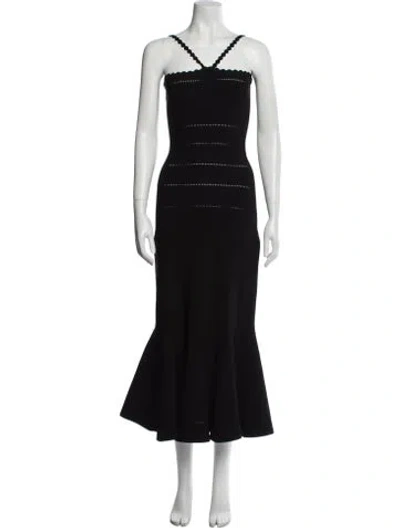 Pre-owned Victoria Beckham Square Neckline Long Dress In Black
