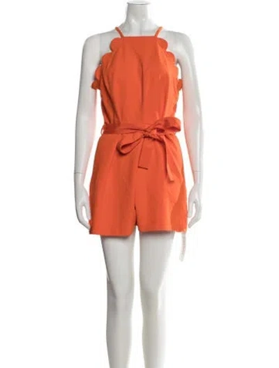 Pre-owned Victoria Beckham Square Neckline Romper In Orange