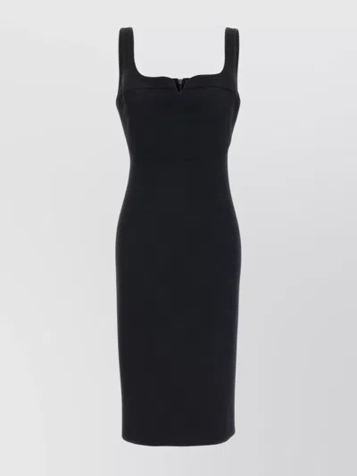 Victoria Beckham Square Neckline Sleeveless Fitted Dress