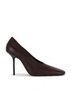 Victoria Beckham Square Toe Pump In Brown