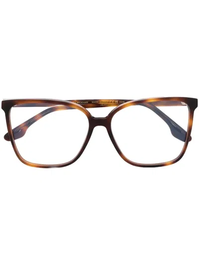 Victoria Beckham Squared Tortoiseshell-frame Glasses In Brown