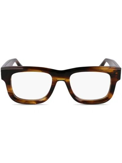 Victoria Beckham Square-frame Glasses In Brown