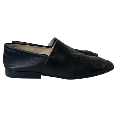 Pre-owned Victoria Beckham Square-toe Leather Loafers Black It 38 Us 8 Classic Chic Flats