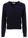Victoria Beckham 'hem' Cardigan With V-neckline And Pockets In Blue