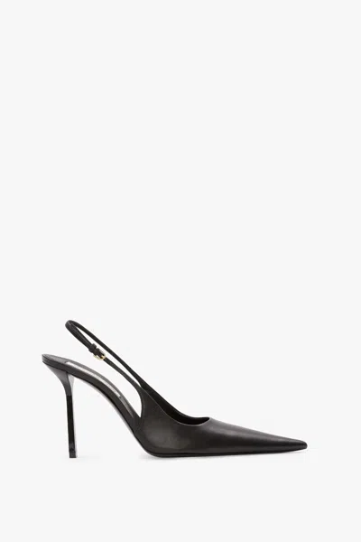 Victoria Beckham Stiletto Slingback 100 In Black Leather