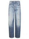 Victoria Beckham Straight-leg Blue Denim Jeans With Mid-rise Waist In Blue