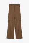 Victoria Beckham Tobacco-coloured Cotton Cargo Trousers Women In Brown