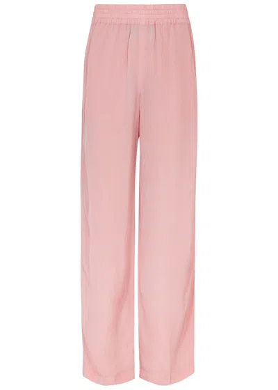 Victoria Beckham Straight-leg Crinkled Cady Trousers In Pink