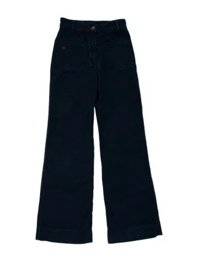 Pre-owned Victoria Beckham Straight Leg Pants In Blue