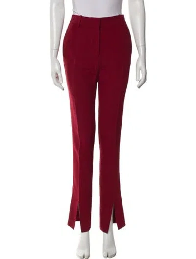 Pre-owned Victoria Beckham Straight Leg Pants In Red