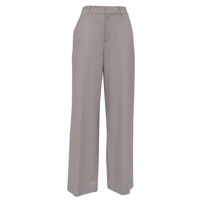 Pre-owned Victoria Beckham Straight Leg Trousers In Grey Polyester In Black