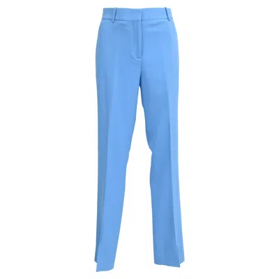 Victoria Beckham Straight Leg Trousers In Light Blue Polyester
