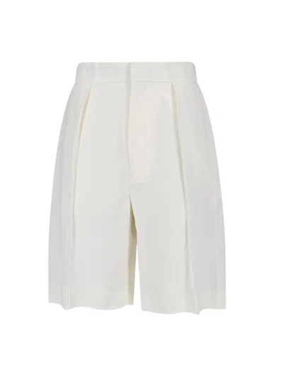 Victoria Beckham Straight-leg Trousers With Classic Waistband And Polished Finish In Neutral
