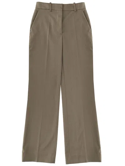 Victoria Beckham Melange Tailored Trousers In Brown