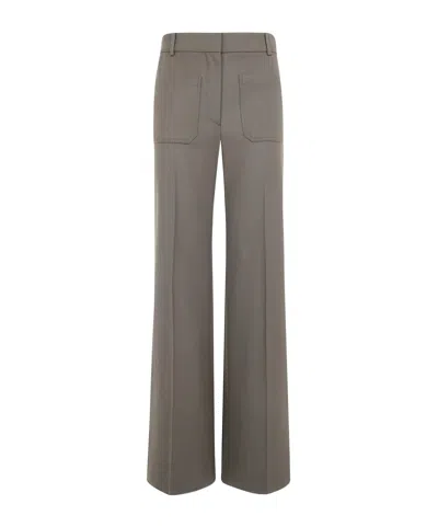 Victoria Beckham Straight-leg Casual Pants In Gray