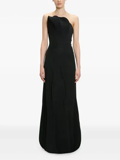 Victoria Beckham Strapless Gown In Black