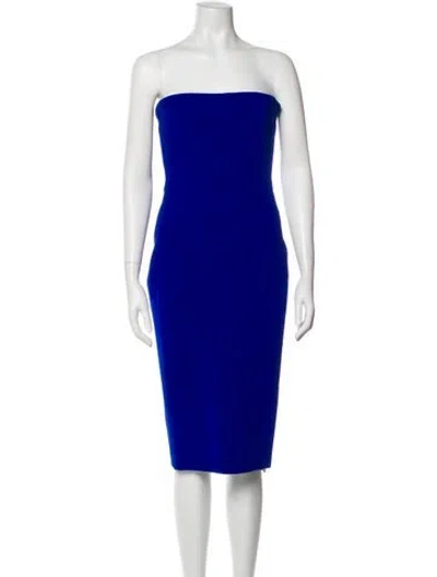 Pre-owned Victoria Beckham Strapless Mini Dress In Blue