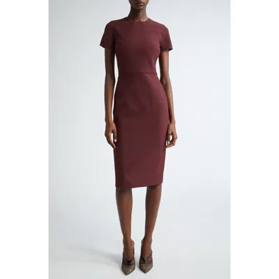 Victoria Beckham Stretch Crepe Sheath Dress In Black