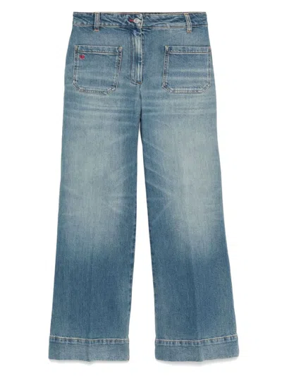 Victoria Beckham Stretch Jeans With Logo Patch