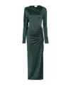 Victoria Beckham Slash-neck Long-sleeve Gown In Green