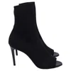 Victoria Beckham Stretch-knit Open-toe Sock Boots In Black Polyester In Black