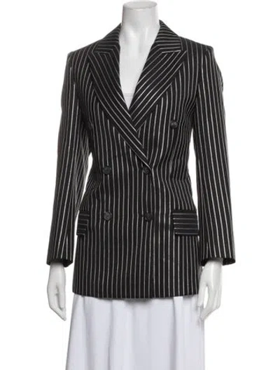 Pre-owned Victoria Beckham Striped Blazer In Black