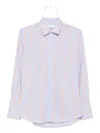 Victoria Beckham Striped Cotton Long-sleeve Shirt In Blue
