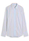 Victoria Beckham Striped Cotton Long-sleeve Shirt In Blue