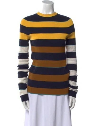 Pre-owned Victoria Beckham Striped Crew Neck Sweater In Blue