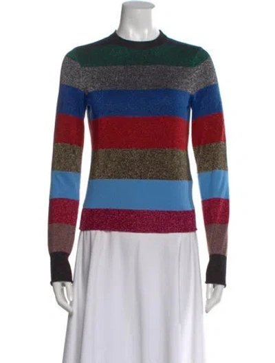 Pre-owned Victoria Beckham Striped Crew Neck Sweater In Blue