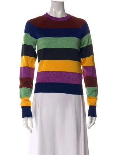 Pre-owned Victoria Beckham Striped Crew Neck Sweater In Multicolor