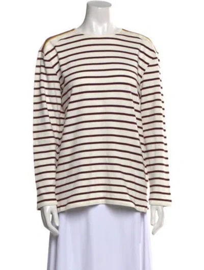 Pre-owned Victoria Beckham Striped Crew Neck Sweater In Neutral
