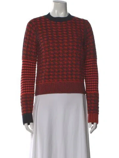 Pre-owned Victoria Beckham Striped Crew Neck Sweater In Red