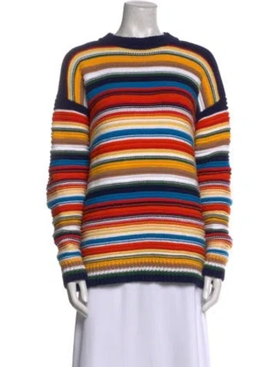 Pre-owned Victoria Beckham Striped Crew Neck Sweatshirt W/ Tags In Multi