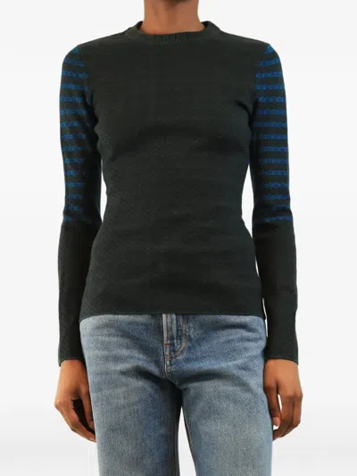 Pre-owned Victoria Beckham Striped Knitted Sweater In Blue