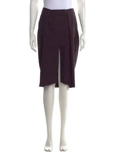 Pre-owned Victoria Beckham Striped Midi Length Skirt In Purple