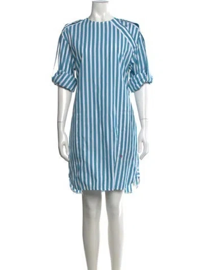 Pre-owned Victoria Beckham Striped Mini Dress In Blue