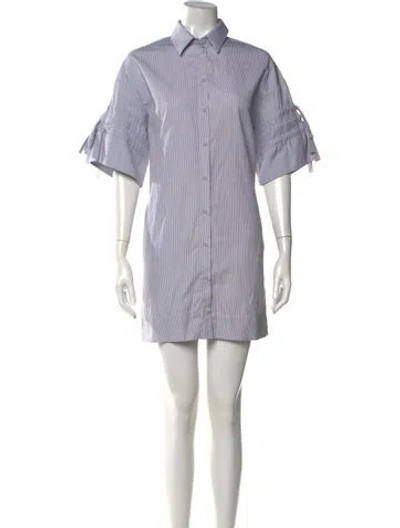 Pre-owned Victoria Beckham Striped Mini Dress In White