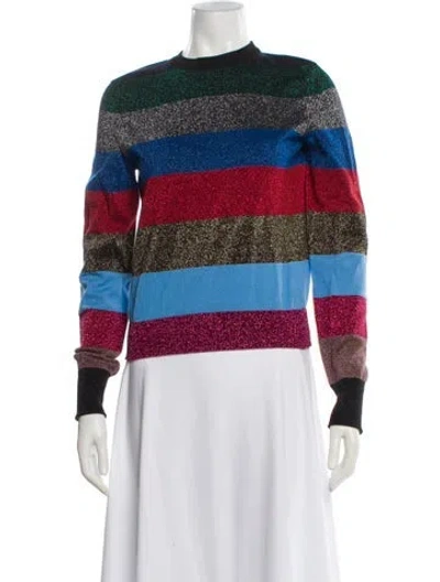 Pre-owned Victoria Beckham Striped Mock Neck Sweater In Multi
