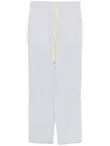 Victoria Beckham Striped Pajama-style Trousers In 白色