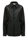 Victoria Beckham Womens Black Ivory Black Tab Martingale Leather Shirt In Black
