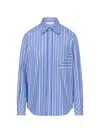 Victoria Beckham Striped Pocket-detail Shirt In Blue