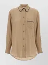 Victoria Beckham Piping Detail Pyjama Shirt And Blouse Brown