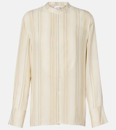 Victoria Beckham Striped Shirt In Neutral