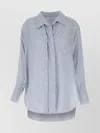 Victoria Beckham Striped Silk And Viscose Shirt In Blue