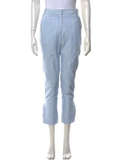 Pre-owned Victoria Beckham Striped Straight Leg Pants In Blue