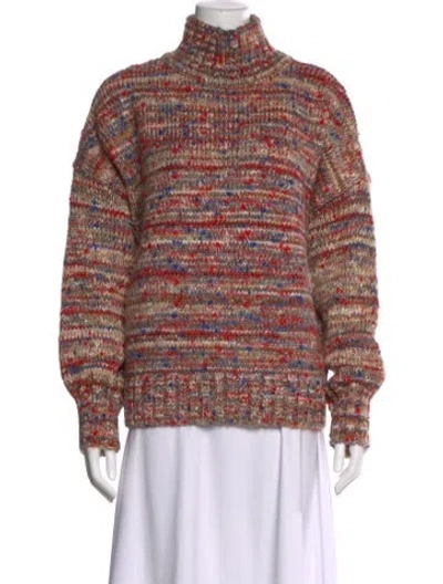 Pre-owned Victoria Beckham Striped Turtleneck Sweater W/ Tags In Red